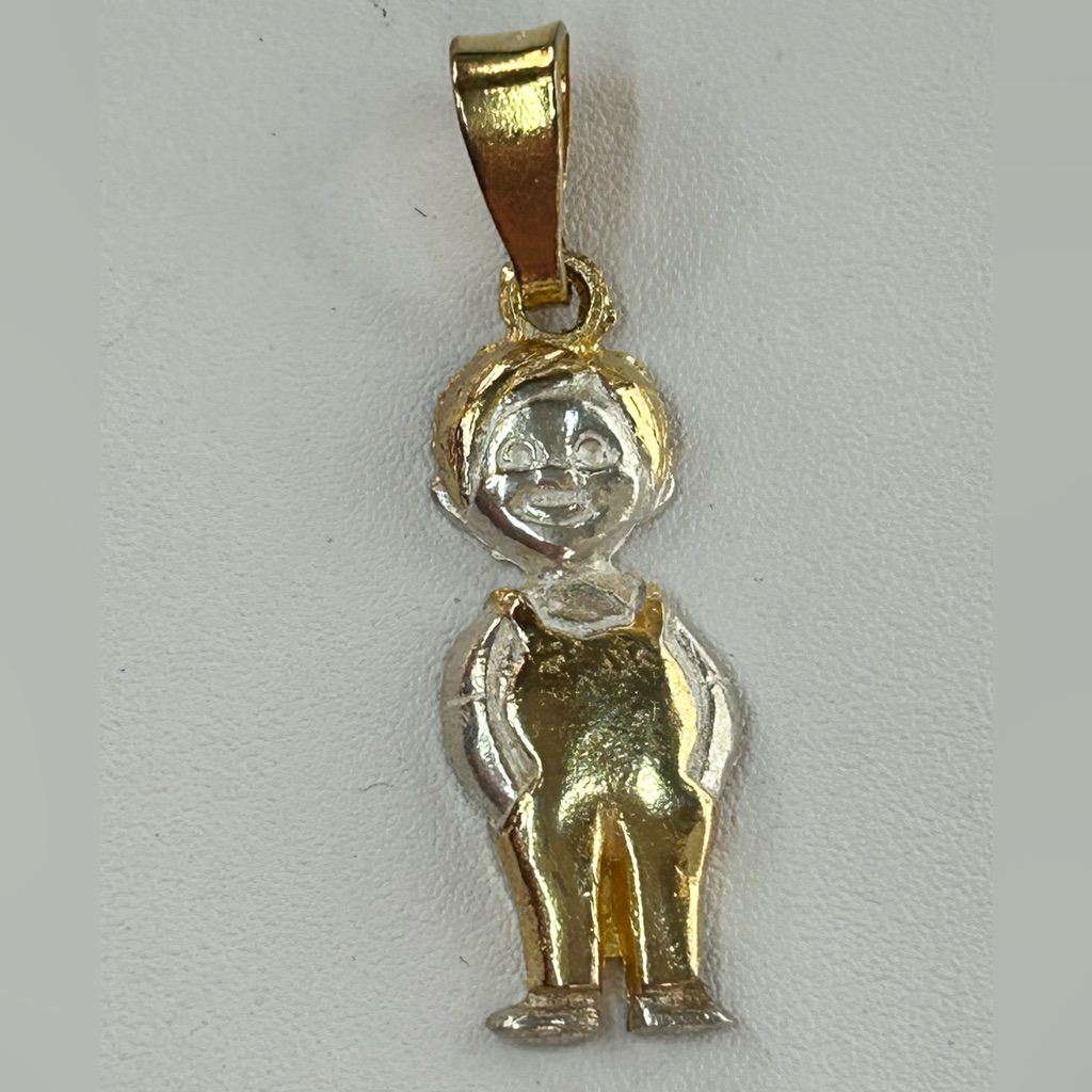 14k Gold Bonded Sterling Silver 925 Little Boy Child Charm Pendant Mexico Taxco 36$